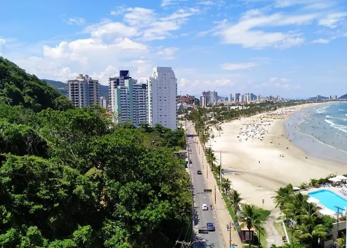Apartamento Frente Para O Mar ,50 M Da Praia , Ar Condicionado Todos Quartos Guarujá